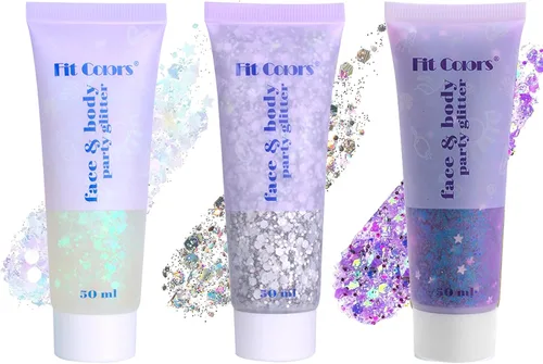 Vista 20 de Gel con purpurina para el cabello de cara y cuerpo azul para mujeres y niños, lentejuelas holográficas monocromáticas de sirena, maquillaje