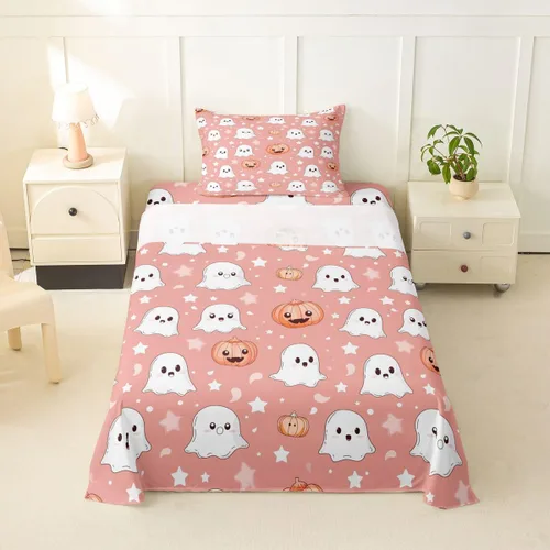 Vista 52 de Feelyou Cat Bed Sheets Set Twin Size Halloween Themed Bed Set Trick or Treat Deep Pocket Fitted Sheet Scaredy Cat Breathable Soft Lightweight