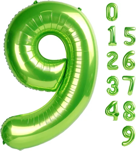 Vista 117 de Globos con números de 40 pulgadas, color negro, para decoraciones de cumpleaños de 10 a 100 años Jumbo 40In & Vibrant Color, With Hanging Holes