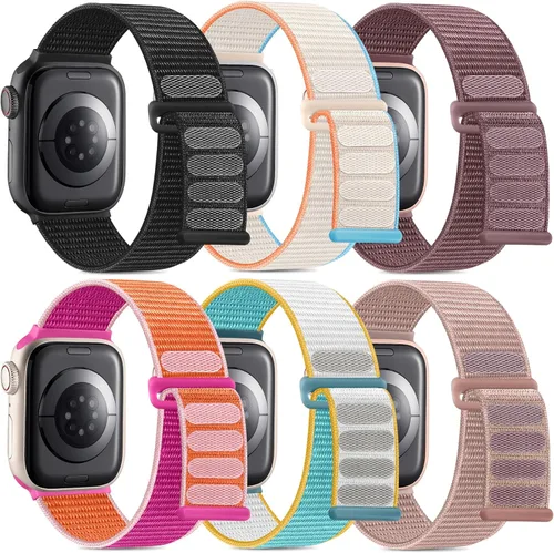 Vista 21 de WJK Correas elásticas de nailon compatibles con correas de Apple Watch de 1.496 in 1.575 in 1.614 in 1.654 in 1.732 in 1.772 in 1.811 in 1.929 in