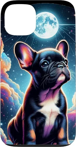 Vista 7 de Funda para iPhone SE (2020) / 7 / 8 Bulldog Francés Puppy Under The Moon In Space