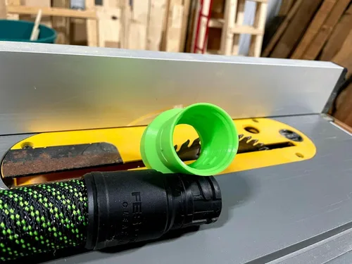 Vista 3 de Adaptador de manguera de ToolCurve compatible con manguera Festool de 27 mm para sierras de mesa de 2 1/4 de Dewalt, Milwaukee y Ridgid
