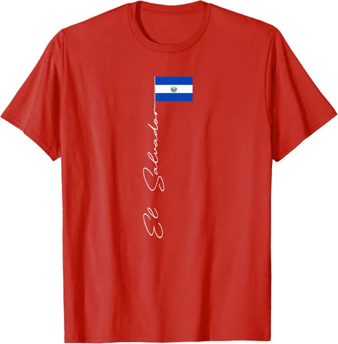 Vista 60 de Camiseta patriótica con bandera de El Salvador, Negro