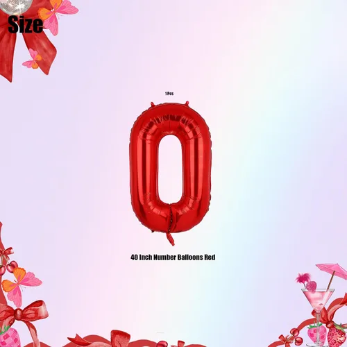 Vista 2 de Globos rojos de 40 pulgadas con números de Mylar para decoración de fiesta de cumpleaños número 10 Globos digitales de helio, 10 suministros