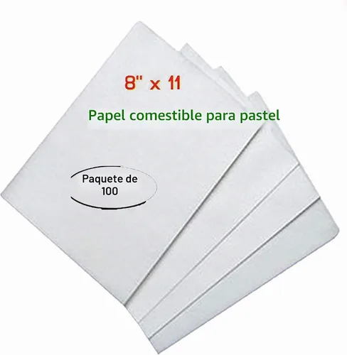 Vista 4 de Papel comestible de arroz y oblea, papel de obleas de 8.5 x 11 pulgadas para pasteles (paquete de 100 hojas blancas para glaseado)