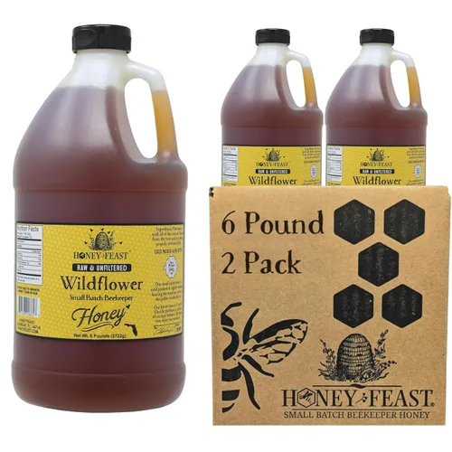 Vista 13 de HONEY FEAST 6 Libras de Miel en Granel Mezcla para Alergias - Vast American, Elaborada en Florida, Cruda y Sin Filtrar, Alto Contenido de Polen