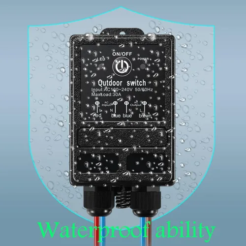 Vista 3 de Interruptor de relé de control remoto impermeable, interruptor remoto inalámbrico de 328 pies de largo alcance, interruptor de control remoto de 12