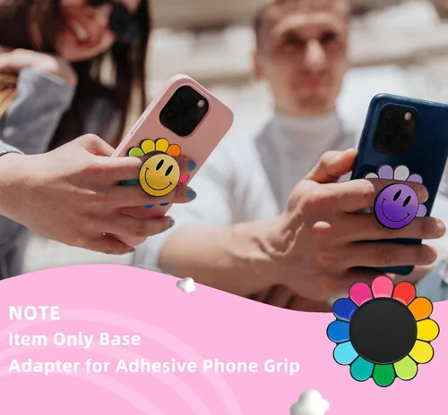 Vista 3 de metisinno Base magnética compatible con agarres de teléfono PopSocket y fundas MagSafe para iPhone, multicolor arcoíris