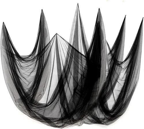 Vista 10 de 2Pcs 13x10ft Ultra-fine Mesh Mosquito Net, for Halloween Black Gauze Cloth Negro