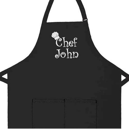 Vista 2 de Hecho en los EE. UU. Delantal Premium Bordado Personalizado para Adultos para Hombres Mujeres Día del Padre Día de la Madre Cocina Barbacoa Parrilla