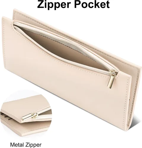 Vista 6 de Tipmile Cartera ultra delgada para mujer, cartera de cuero plegable para mujer, cartera RFID, cartera de bloqueo RFID para tarjetas de crédito