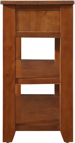 Vista 9 de Mesa consola de entrada de madera de granja de 48 pulgadas, moderna mesa de entrada con cajones y estantes de almacenamiento para entrada y sala