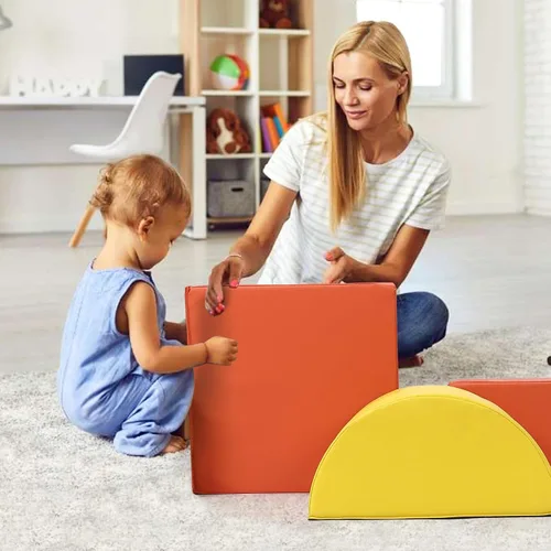 Vista 2 de GarveeLife Bloques de escalada de espuma para niños pequeños, juguetes de escalada impermeables para niños pequeños, gimnasio de selva para bebé