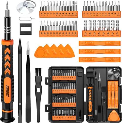 Vista 13 de Jorest Juego de destornilladores de precisión de 24 piezas con Torx T5 T6 T8 T9, Y00, estrella P5, juego de herramientas de reparación mini