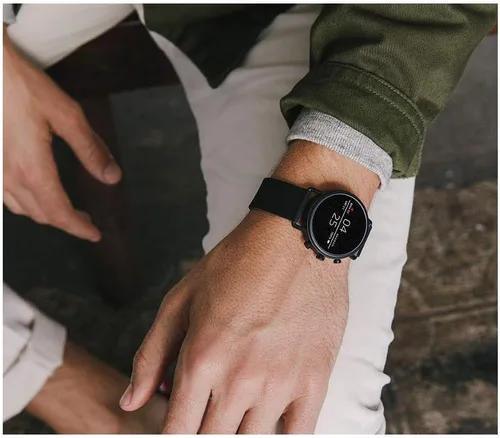Vista 4 de Skagen Connected Falster 2 Reloj inteligente con pantalla táctil de silicona y acero inoxidable