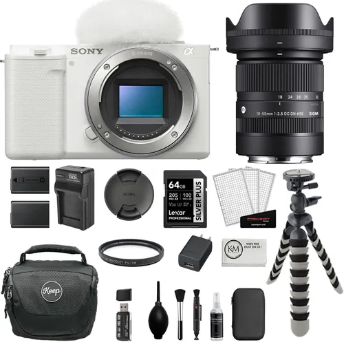 Vista 13 de Sony ZV-E10 Cámara sin espejo con lente de 0.630-1.969 in Paquete negro con tarjeta de memoria de 64 GB, filtro UV, flexípode de 8 pulgadas