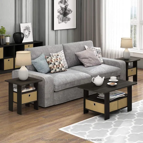 Vista 4 de Furinno 11158DBR/BK - Mesa de centro con almacenaje Espresso/Marrón