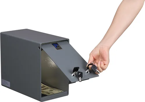 Vista 3 de Caja fuerte Protex Drop Box (SDB-106), para dinero en efectivo, cheques y sobres, cerradura de doble llave, resistente, deflector de dientes