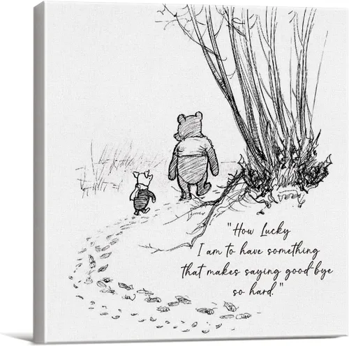 Vista 6 de Arte de pared clásico con cita de Winnie the Pooh, retro, Any Day Spent With You is My Favorite Day Sayings, lienzo, cuadros enmarcados, letrero