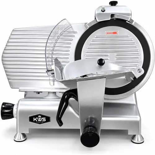Vista 8 de KWS KitchenWare Station MS-12SL - Cortadora de carne eléctrica comercial de 420 W, cortador de carne congelado de 12 pulgadas, base de aluminio