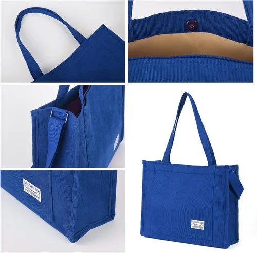 Vista 4 de Valleycomfy Bolso de mano de pana para mujer, bolso cruzado de viaje, bolso de hombro para mujer, bolsos de trabajo, bolso de mano para uso diario