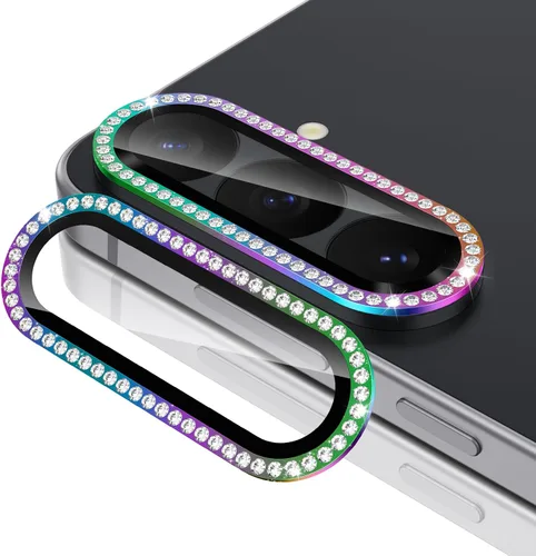 Vista 156 de Casetego Protector de lente de cámara para Galaxy Z Fold 8, [Diseño de purpurina mejorado], [Fuerte adherencia], lente de vidrio templado 9H negro