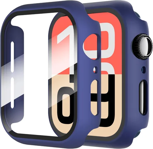 Vista 34 de Diruite Juego de 2 fundas para Apple Watch Series 3/2/1 de 38mm, protector de pantalla de vidrio templado ultradelgado de todo alrededor para iWatch