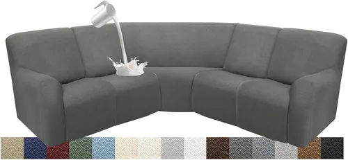 Vista 54 de Fundas impermeables de sofá reclinable modular para sofás reclinables, lavable en forma de L, para perros, fundas elásticas para sofá reclinable