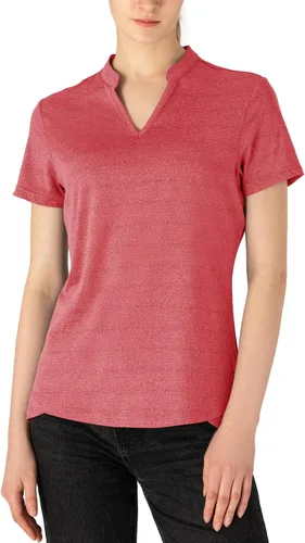 Vista 100 de Gopune Polo de golf con cuello en V para mujer, sin cuello, manga corta, ligera, de secado rápido, camisetas de tenis para correr