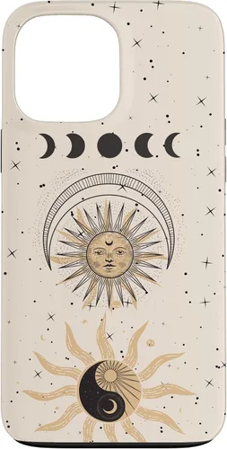Vista 24 de Mystical Tarot Card Aesthetic Sun Moon Phases Yin Yang Space Case for iPhone 17