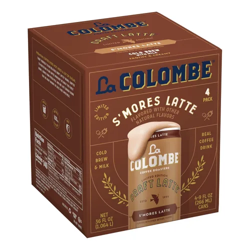 Vista 6 de La Colombe Café, S'mores Cold Brew Draft Latte, latas de 9 onzas líquidas, paquete de 8