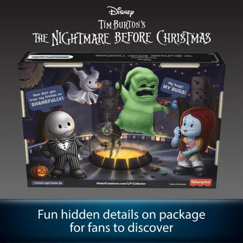 Vista 4 de Little People Collector Set de Edición Especial de Disney Tim Burton’s The Nightmare Before Christmas para Adultos y Fans, 4 Figuras en un Paquete