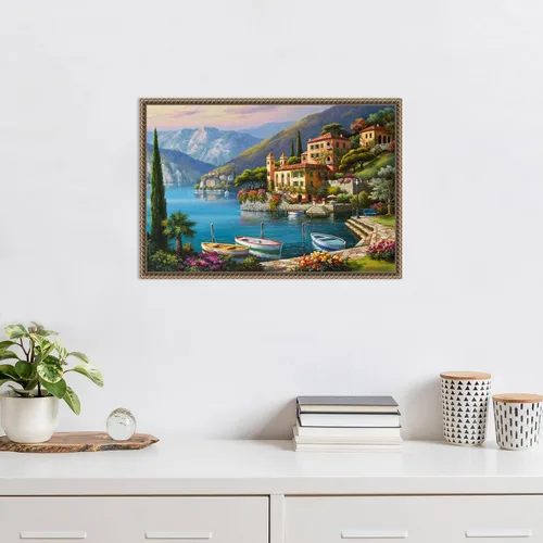 Vista 6 de Amanti Art Lienzo enmarcado para pared, 16 x 23 pulgadas, Villa Bella Vista de Sung Kim, lienzo enmarcado para pared, obras de arte de paisajes