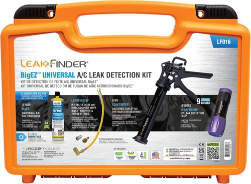 Vista 7 de LF016 BIGEZ Kit de detección de fugas de refrigerante de aire acondicionado – Tinte detector de fugas de CA de 8 onzas, inyector de pistola