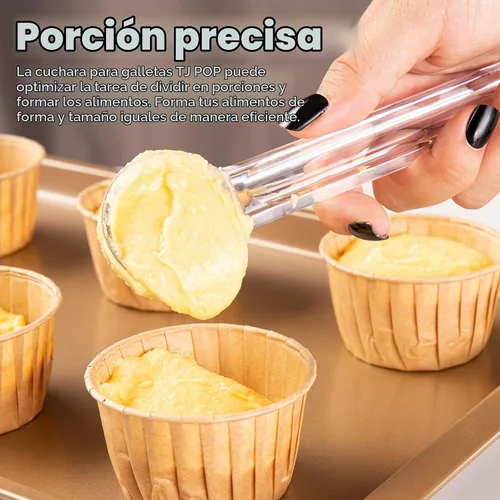 Vista 4 de Juego de Cuchara de Galletas 1 Cucharada, Tamaño #60 Cuchara de Masa de Galletas para Hornear, Cuchara de Helado de 15 ml/0.5 oz, Cuchara