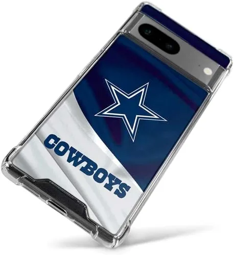 Vista 2 de Skinit Funda transparente compatible con Google Pixel 7a, diseño oficial de los Dallas Cowboys de la NFL
