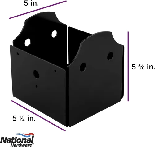 Vista 3 de National Hardware N800-011 Base de poste estructural Refuerzo de hardware al aire libre para buzones pérgolas y gazebos Uso 6x6 madera instalar