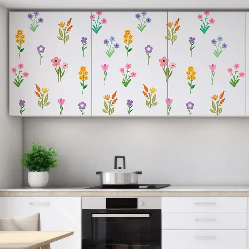 Vista 4 de Zonon 6 calcomanías de pared de flores, calcomanías para despegar y pegar