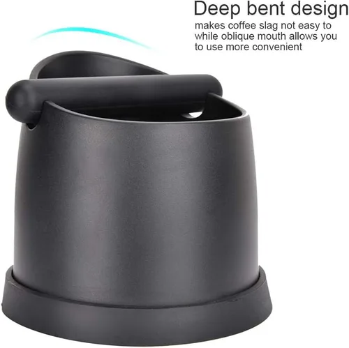 Vista 6 de Fdit Café Knock Out Box Cubo de café de plástico ABS grande Café expreso molido antideslizante Espresso Dump Bin (negro)
