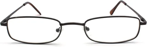 Vista 2 de 5 pares de lentes de lectura rectangulares de metal para hombres y mujeres, multicolor café