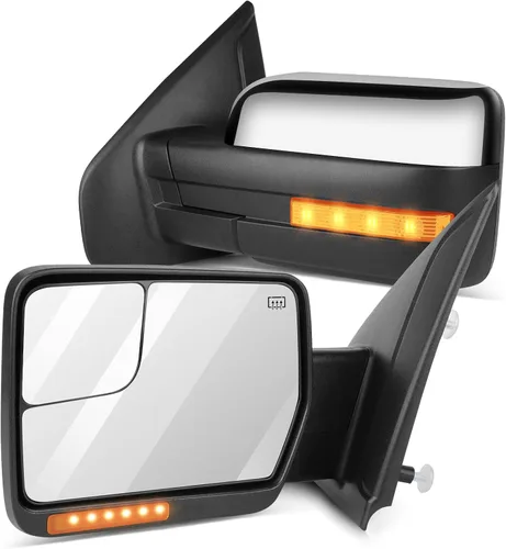 Vista 27 de SCITOO - Espejos retrovisores laterales eléctricos para camioneta Ford F-150 modelos 2004 a 2014, con calefacción y direccionales 2004-2014 F-150