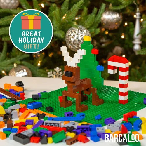 Vista 3 de Barcaloo Juego de construcción de 1000 piezas de ladrillos, 10 bloques de construcción a granel de colores clásicos, piezas genéricas