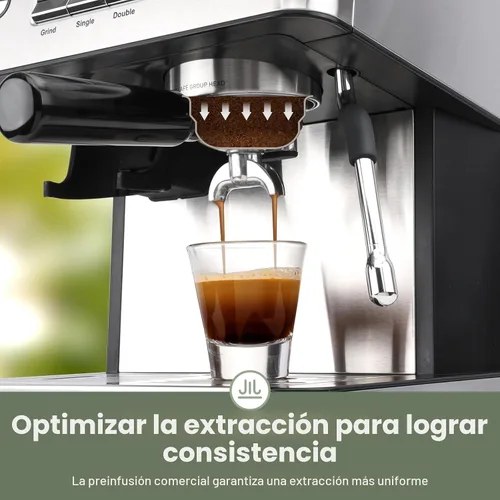 Vista 8 de Gevi Máquina de café expreso de 20 barras con molinillo y varita de vapor
