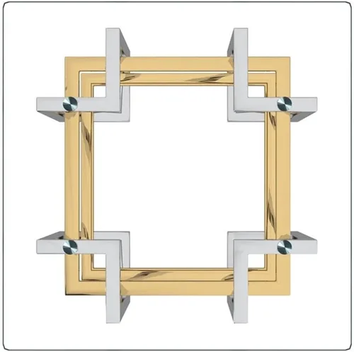 Vista 6 de Nspire Mesa de cristal y metal contemporánea en plata y oro