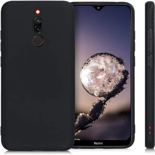 Vista 5 de kwmobile Funda compatible con Xiaomi Redmi 8 - Funda protectora delgada para teléfono TPU - Acabado mate suave - Negro mate