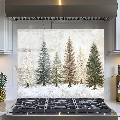 Vista 8 de Evgosm Protector contra salpicaduras de vidrio templado para cocina, estufa de escena de nieve, salpicadero de vidrio, utilizado para protección