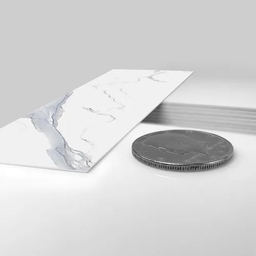 Vista 7 de Azulejos de salpicadero de mármol blanco despegar y pegar para cocina, baño, ducha de RV, azulejo de pared inteligente para salpicadero con veta