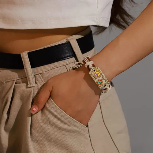 Vista 3 de Pulseras bohemias de cuero para mujeres, niñas y hombres
