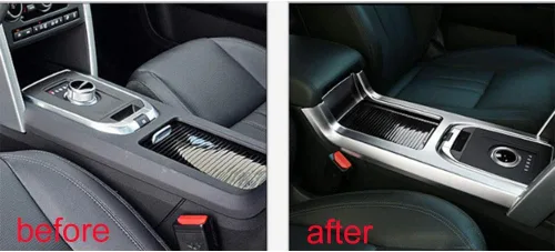 Vista 2 de YIWANG Accesorios de cubierta de caja de cambios central para Land Rover Discovery Sport 2015 2016 2017 2018 2019 ABS cromado