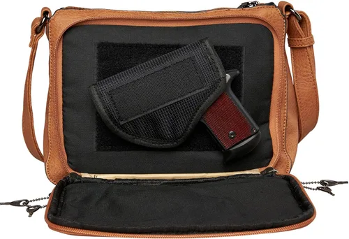 Vista 2 de Bolso bandolera oculto Kinsley con billetera RFID Bolsa CCW con bloqueo discreto para mujer Funda universal
